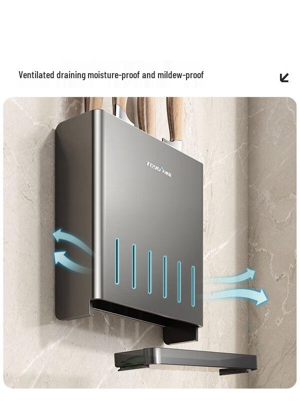 Starry Grey Multi-functional Wall-Mounted Kitchen Knife & Utensil Rack