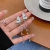 S Silver Needle Butterfly Tassel Earrings Women's Light Luxury Design Earrings Retro Super Immortal New Earrings
