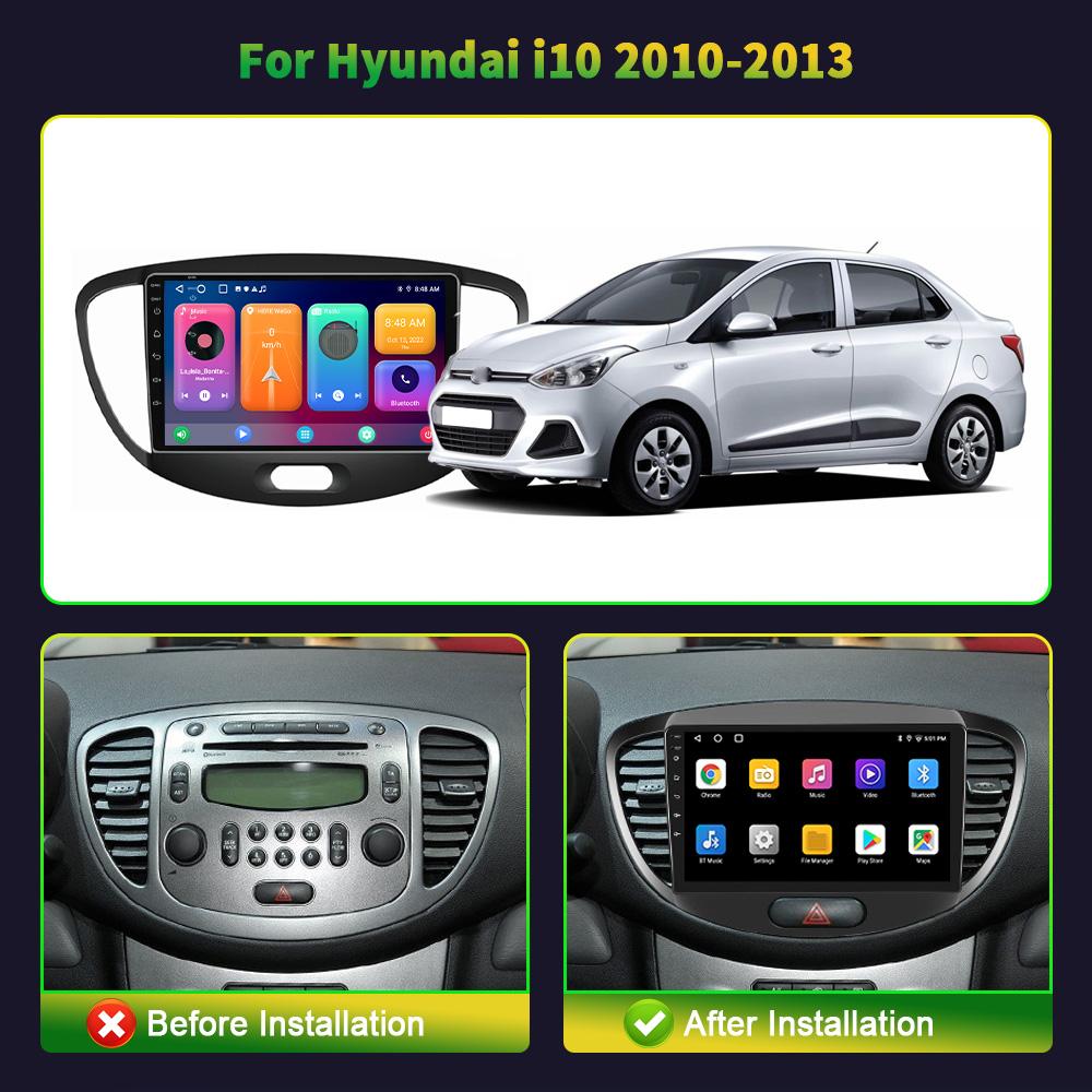 Android 13 For Hyundai I10 Year 2010-2013 Auto Car Radio Multimedia Navigation Car GPS Carplay Radio 2 Din Screen
