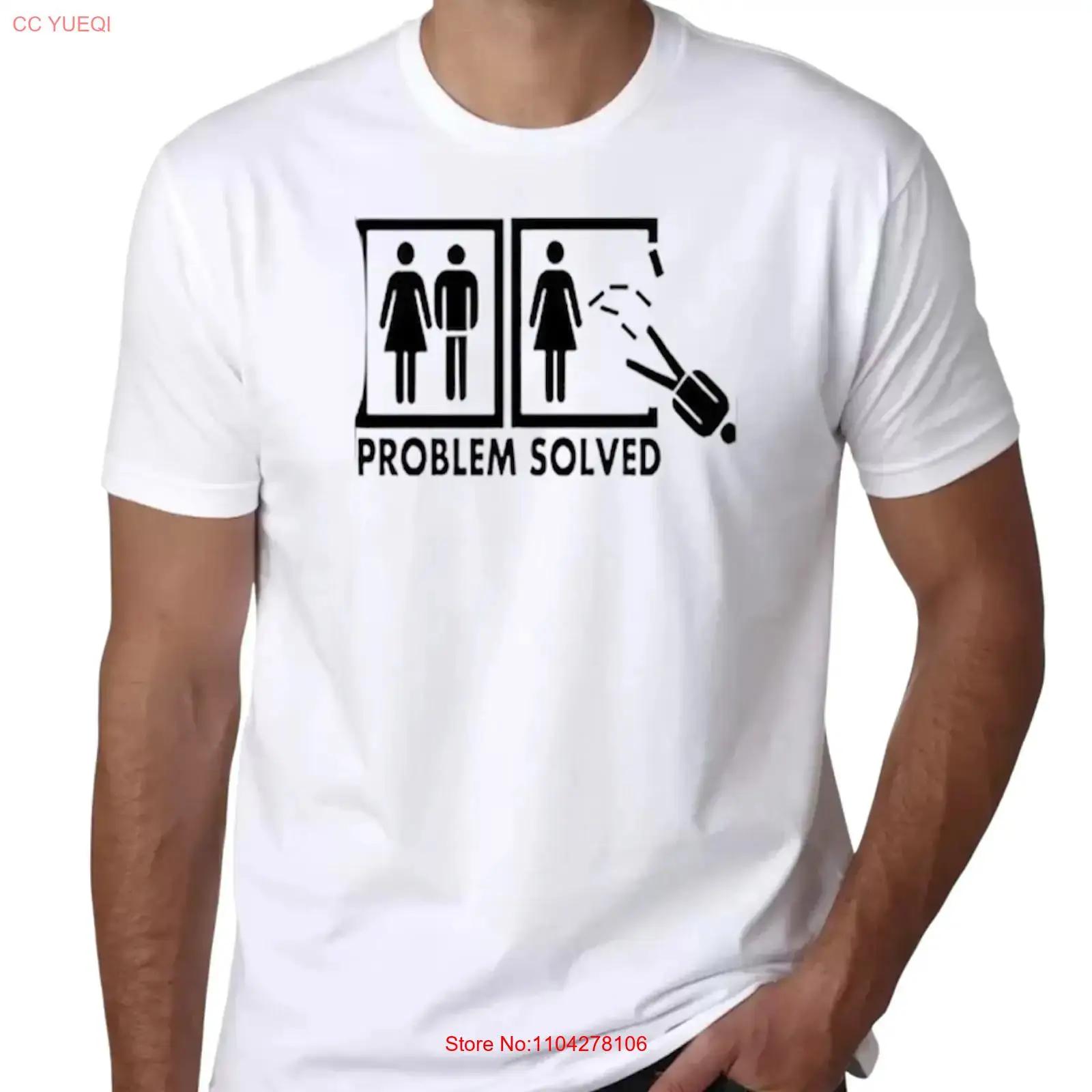 

Problem Solved Funny T Shirt vintage Washed Casual Comfortable designer clothes homme streetwear Slightly Stretched fashion S разноцветный