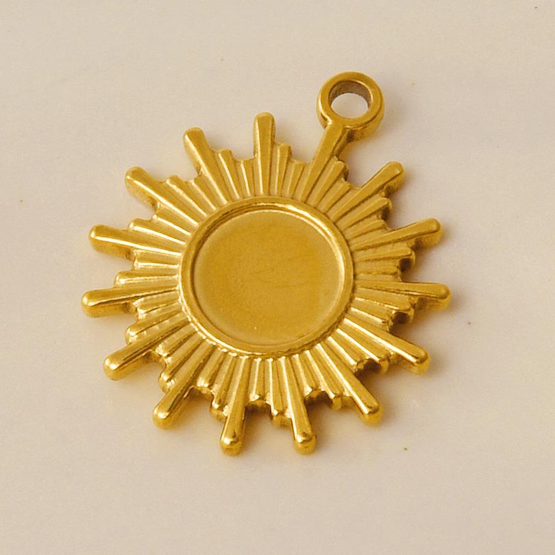 6pcs/Lot DIY Sun Moon Star Pendant Charm PVD Stainless Steel Charms For Jewelry Making Bulk Crescent Materials To Make Bracelets
