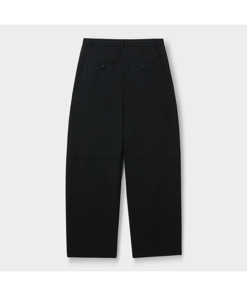 Keoseuuteommellou Black Curved Drawstring Seersucker Pants Cwpam26342Bkx