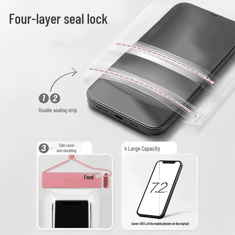 High-End Waterproof TPU Phone Pouch for Swimming, Rafting & Beach - Touchscreen Compatible