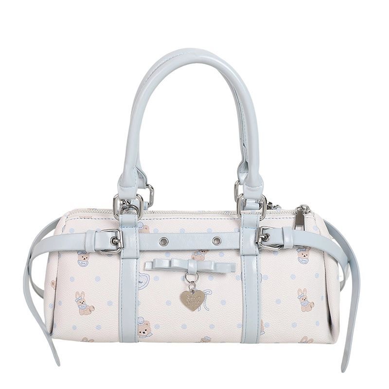 Dolce Carino Floreale Kawaii Coniglio Orso Pelle PU Grande Capacità Borsa Portaoggetti Borsa a Tracolla Borsa a Mano Borsa a Spalla Borse da Donna
