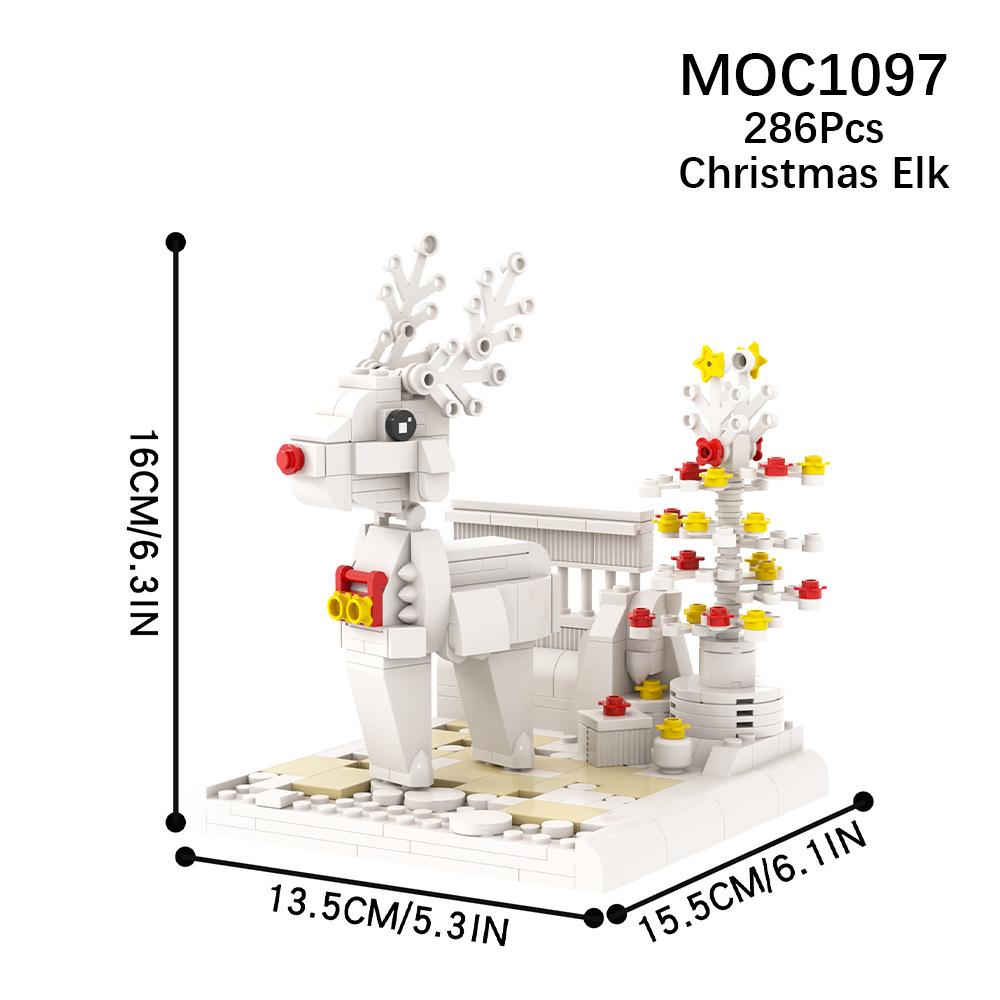 

MOC Creative Series MOC1097 Christmas Deer Scene Assembly Building Blocks Children s Toy Bag