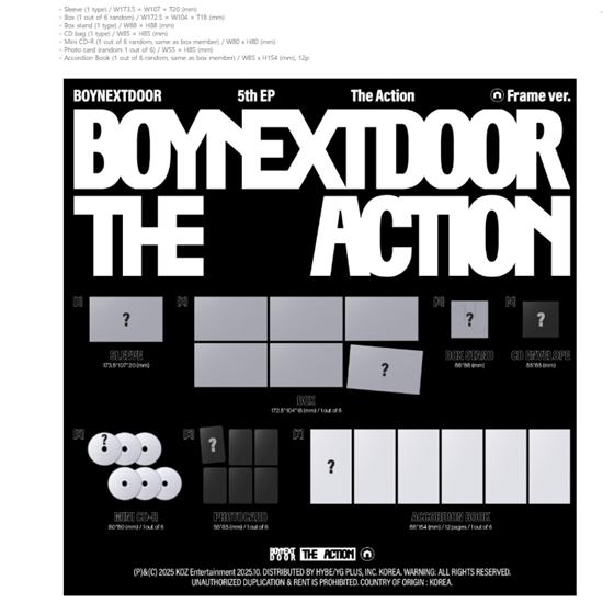 BOYNEXTDOOR - 5th Mini Album - ?The Action ??(Frame ver.) - Release 2025-10-20
