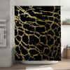 Luxury Black Gold Foil Shower Curtain Waterproof Home Decor Waterproof Bathtub Liner