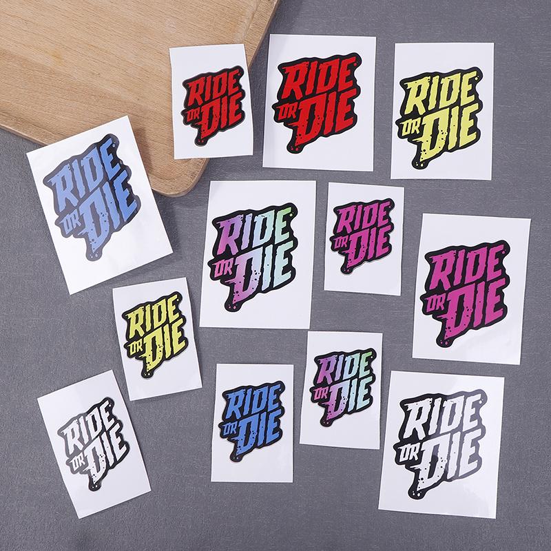2Pcs Ride Or Die Bike Frame Stickers Bicycle Top Tube Waterproof Vinyl Decals For Mtb Bicycle Decorative Motorcycle Accessories