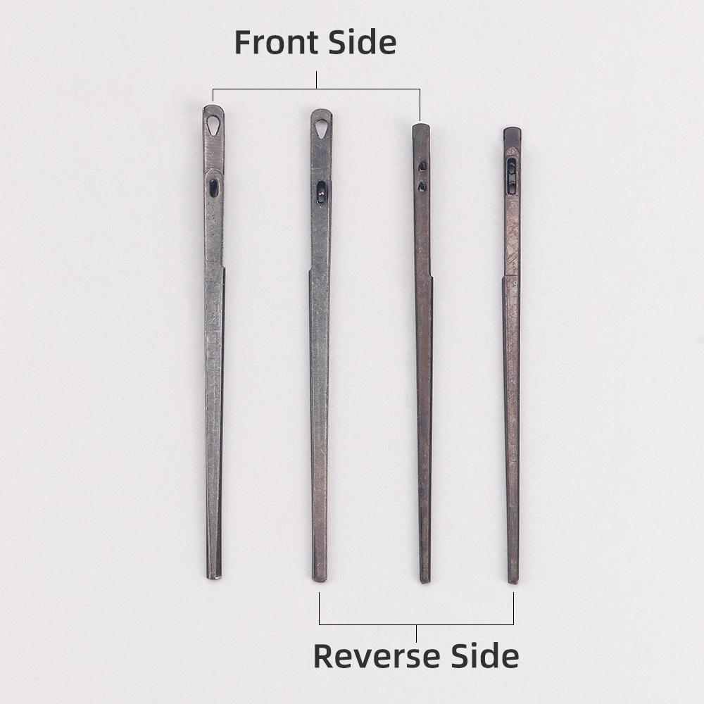 2pcs Leather Lacing Stitching Needles - Flat Head Leathercraft Needle for Hand Sewing Leather Cord, Single & Double Hole Design