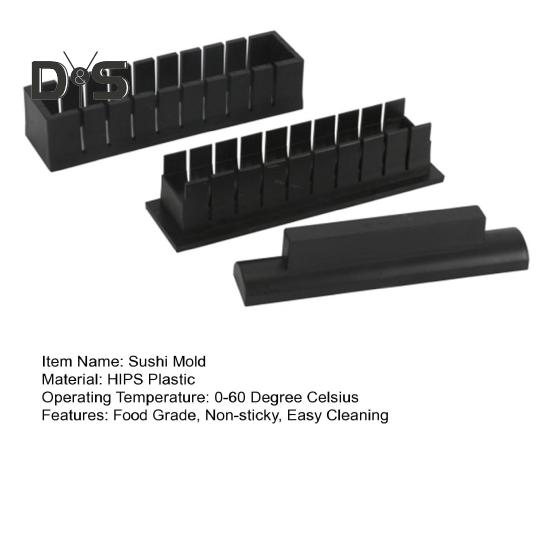 1 uppsättning förtjockad och långsträckt sushiformsats, klibbig matkvalitetsverktyg för sushimaskin av plast Nori fyllda rissushi gör-det-själv-tillverkningsmaskin Kökstillbehör