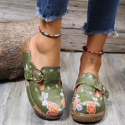 Shoes Flower Slippers Handmade Slides Flip Flop On The Platform Clogs For Women Woman Slippers Plus Size