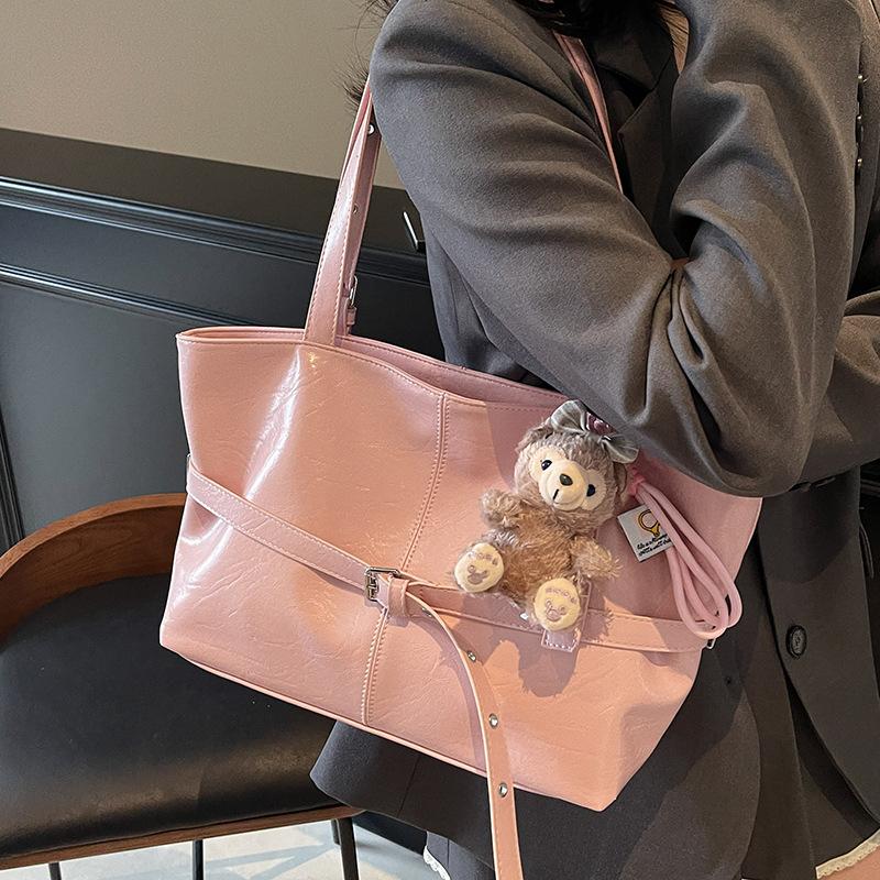 Spring and summer hot sale Korean college style simple oil wax pitot bag commuting versatile high quality versatile shoulder women's bag