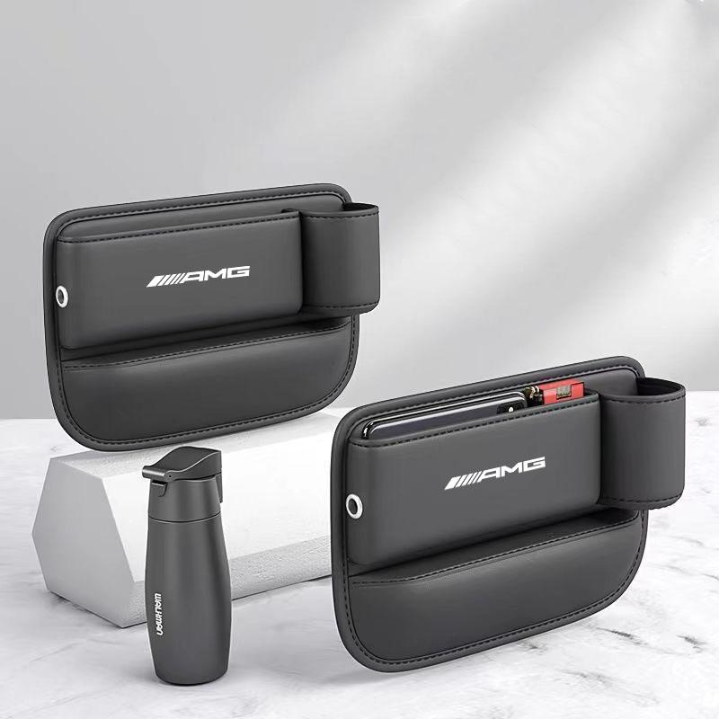 Hot Car Sticker Leather Car Crevice Side Storage Box Filler Side Storage Pocket with Cup Holder for Benz AMG GLC GLK W204 W206 W
