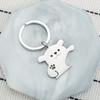 INS Pat Head Dog Stainless Steel Keychain Cute Cartoon Puppy Design Fashion Couple Pendant Practical Valentine's Day Gift