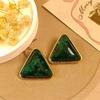 Amber Triangle Stud Earrings: Simple, Versatile, Temperament, High-End Silver Needle for a Light Luxury Commute