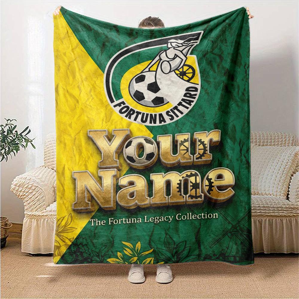 Name Custom Fortuna Sittard Print Flannel Blanket High Quality Warm Comfortable Cover for All Seasons Perfect for Gifts Home Decor