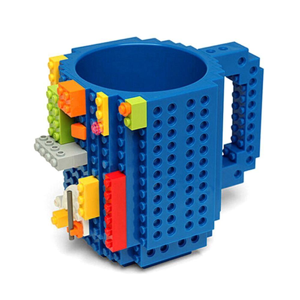 

1 Piece Build A Brick Mug Building Blocks Coffee Cups Frozen Coffee Mug Diy Bloc Blue