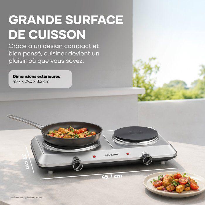 Plaque de cuisson posable SEVERIN - K1014 - 2 foyers en fonte - 2500W