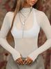 Hot Selling Sexy See-Through Mesh Long Sleeve Slim-Fit High Neck Women's Top