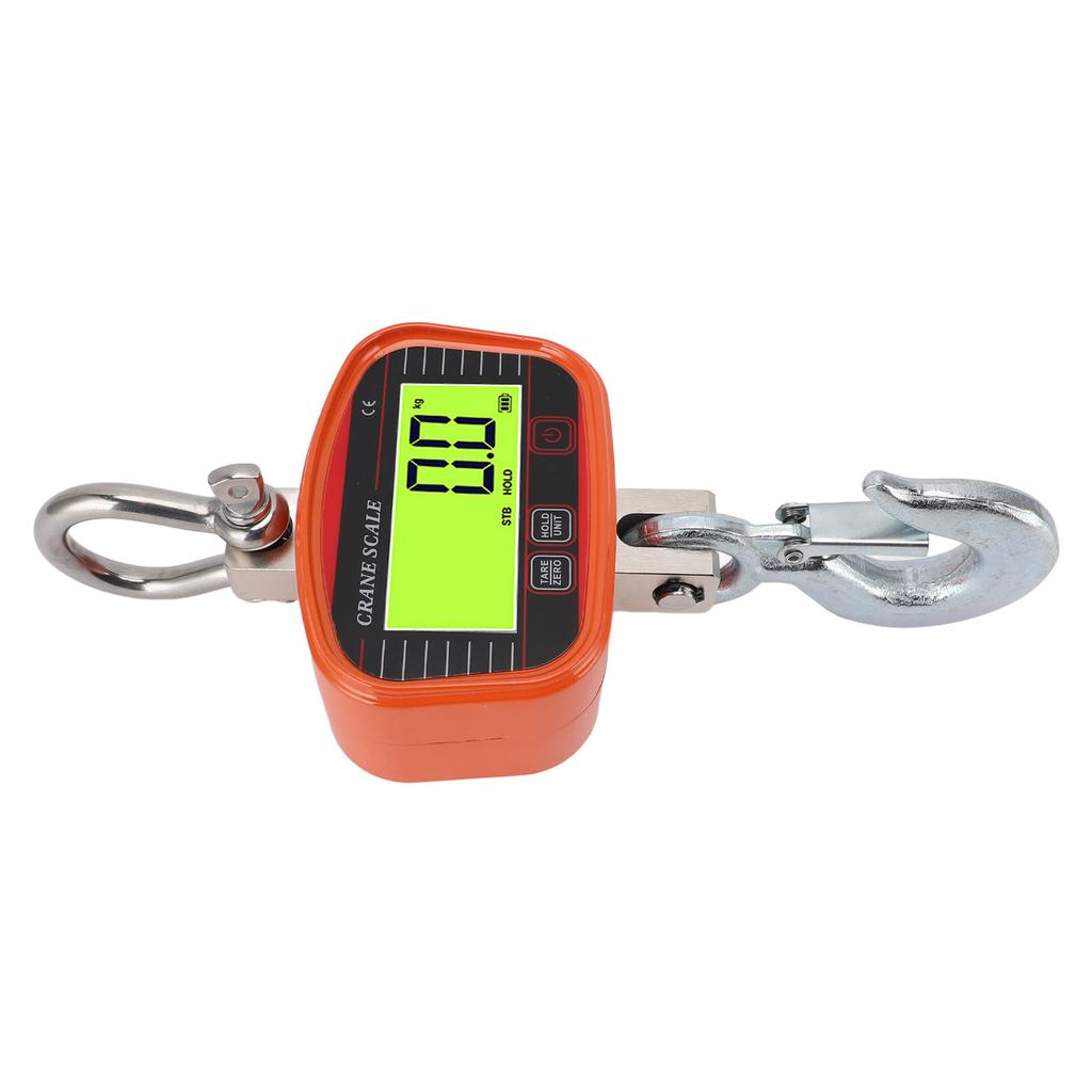 Digital Crane Scale 2000kg LCD Display Heavy Duty Industrial Hanging Scale with Remote Control for Farm Factory Orange