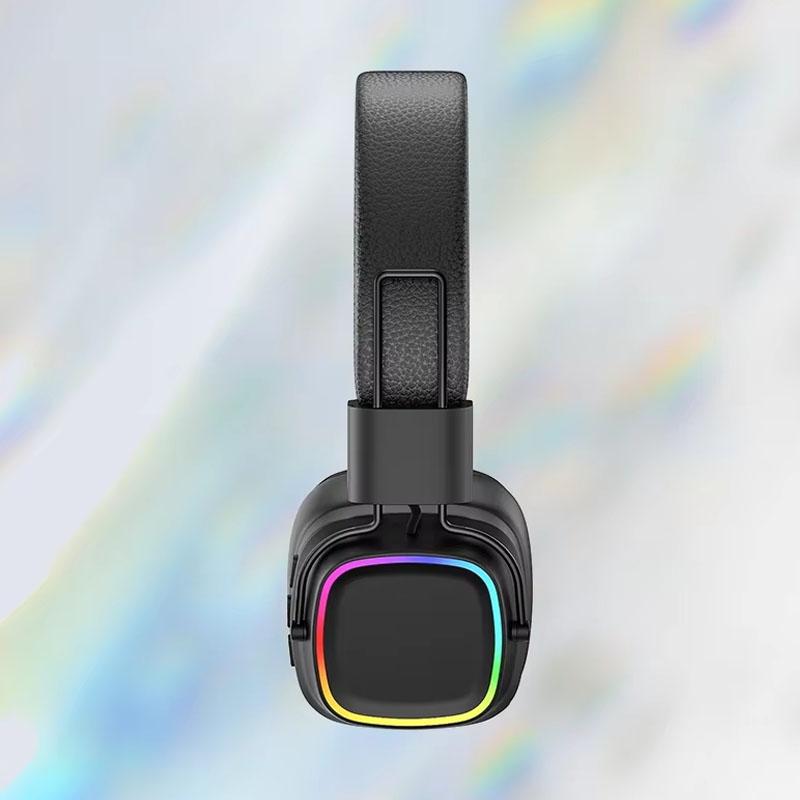 Retro Trendy Wireless Headphone Bluetooth 5.3 Long Battery Life Stereo Music Sport Foldable OverEar Headset with Noise Reduction RGB Light