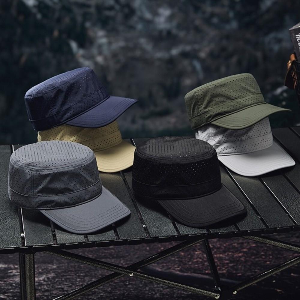 Casual Sun Protection Quick Dry Cap Thin Ultralight Flat Cap Solid Color Breathable Sun Hat