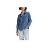 Camicia in Denim Levis a Manica Lunga, Colore Unito, Vestibilità Larga, Monopetto, Scollo Quadrato, Donna, Azzurro Chiaro 86832-0018