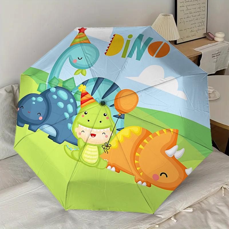 Dino Party Balloon with Hat - Automatic Opening Umbrella, Portable Design, Iron Frame Outdoor Umbrella, Festival Gift for Fans, Travelers, D