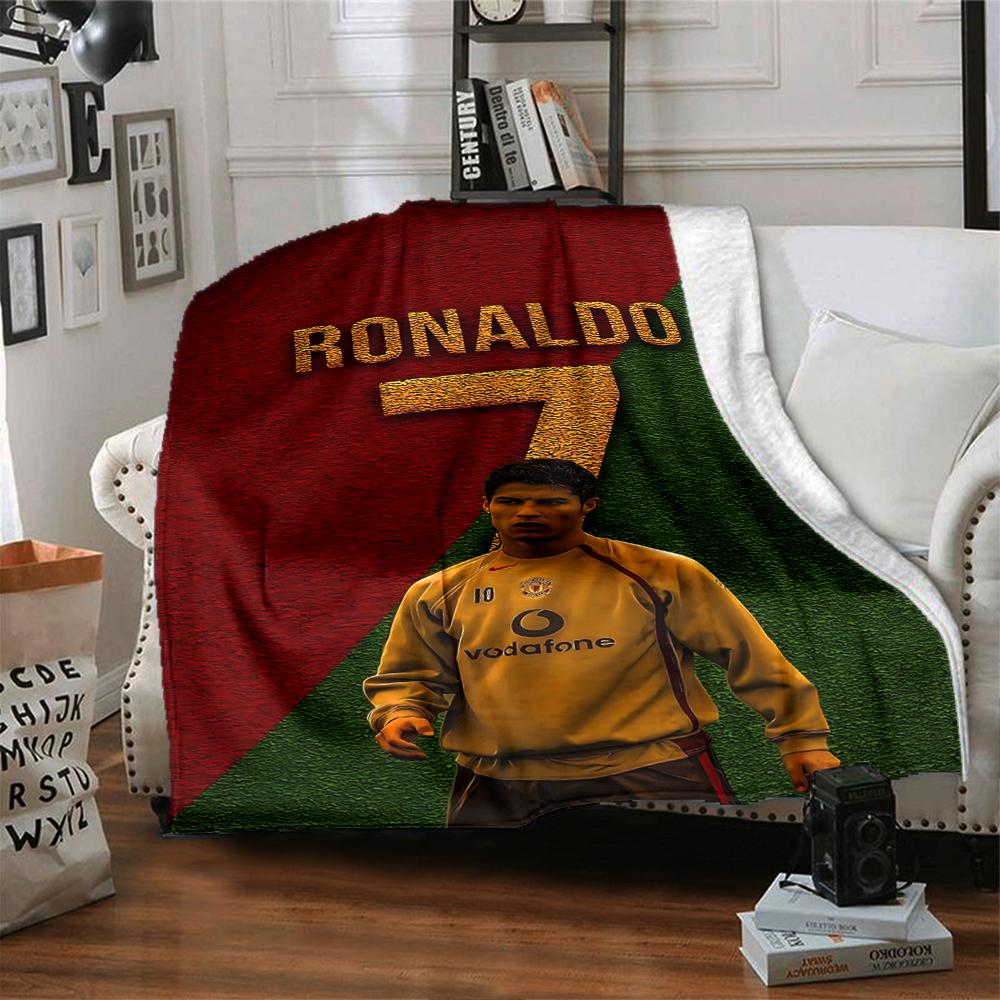 Last Dance Ronaldos Legacy bedruckte atmungsaktive und warme Flanelldecke, ein stilvolles Geschenk für Zuhause, geeignet für den Gebrauch zu Hause, im Büro und als Tagesdecke. 0713a17