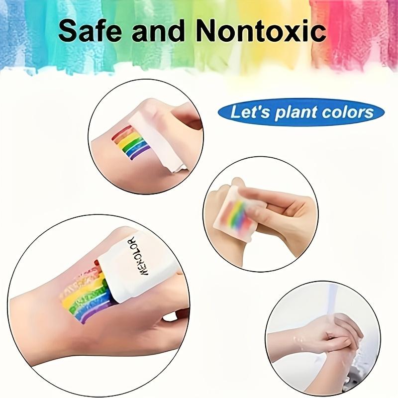 6 Colori Arcobaleno Pennarello Crayon Pittura Viso Corpo Pittura a Ventaglio Fluorescente per Festival Sportivi