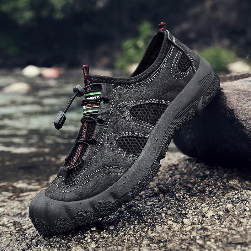 Handmade Genuine Leather Non-Slip Men Casual Shoes Leisure Walk Sneakers Comfort Design Man Hiking Shoe Lace-Up Driving Footwear