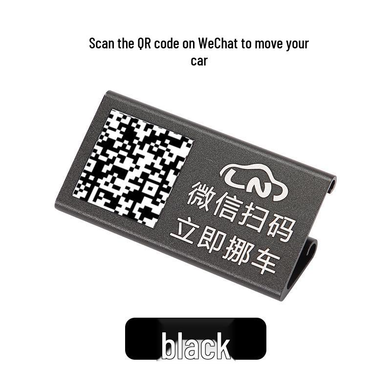 Temporary Car Parking Plate with QR Code for Phone Number and License Plate Scanning