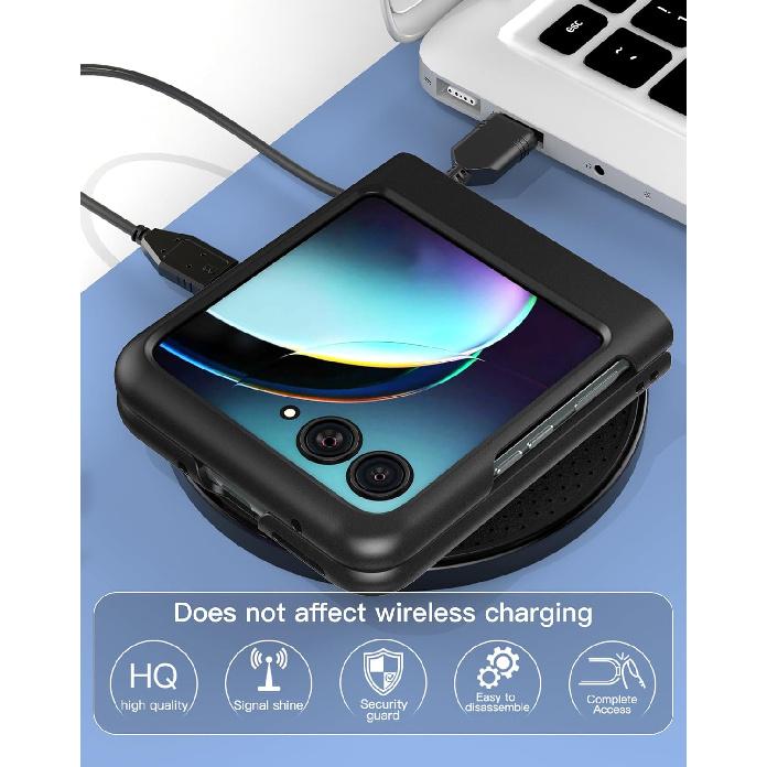 Foluu (Upgraded Slim Fit Case for Motorola Razr Plus 2023, Ultra Thin Matte PC with Non-Slip Grip Full Protection Protective Cover for Motorola Razr+