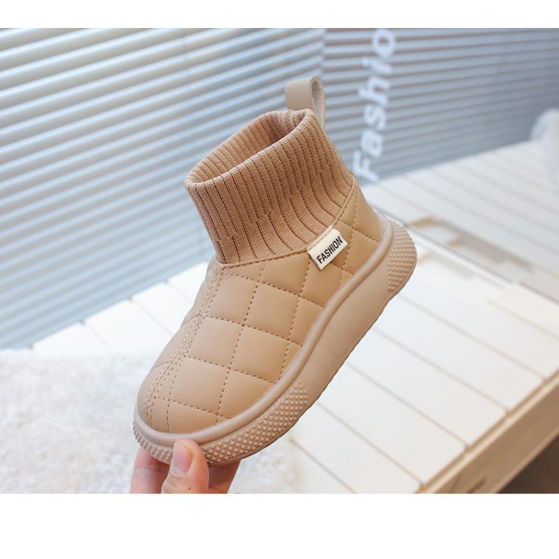 New Snow Boots Women's Winter Thick-soled Velvet Thermal Cotton Shoes Elastic Short Socks Boots Knitted Waterproof Boots