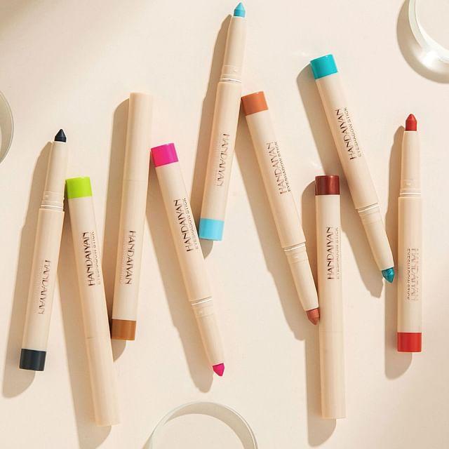 HANDAIYAN - Dual-Ended Cream Eyeshadow Stick - 10 Colors 03# Red - 0.85g