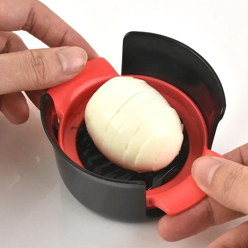 3 In 1 Egg Slicer Fancy Splitting Stainless Steel Egg Cutter Mold Multifunctional Kitchen Gadgets Ham Slicing Kitchen Accessorie