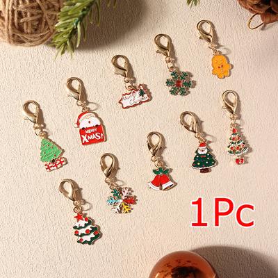 1PC Christmas Keychain Wallet Enamel Gifts Storage Bag Pendants Alloy Party Decorative Clip for Keys Aesthetic Backpack