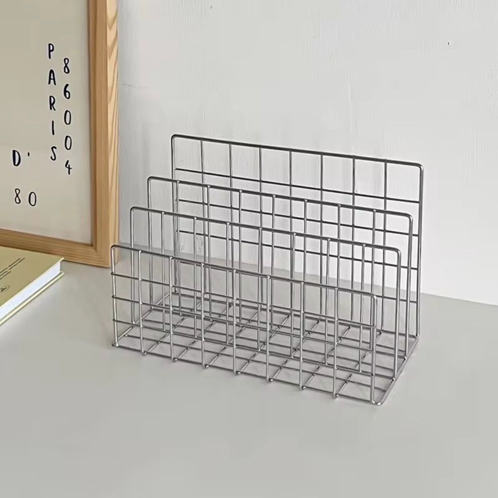 Metal Magazine File Holder Rack 3 Tier Document Storage Shelf  Office Supplies