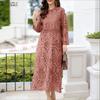 ZANZEA Women Fashion Lace Crochet Patchwork Casual Long Sleeve Dress
