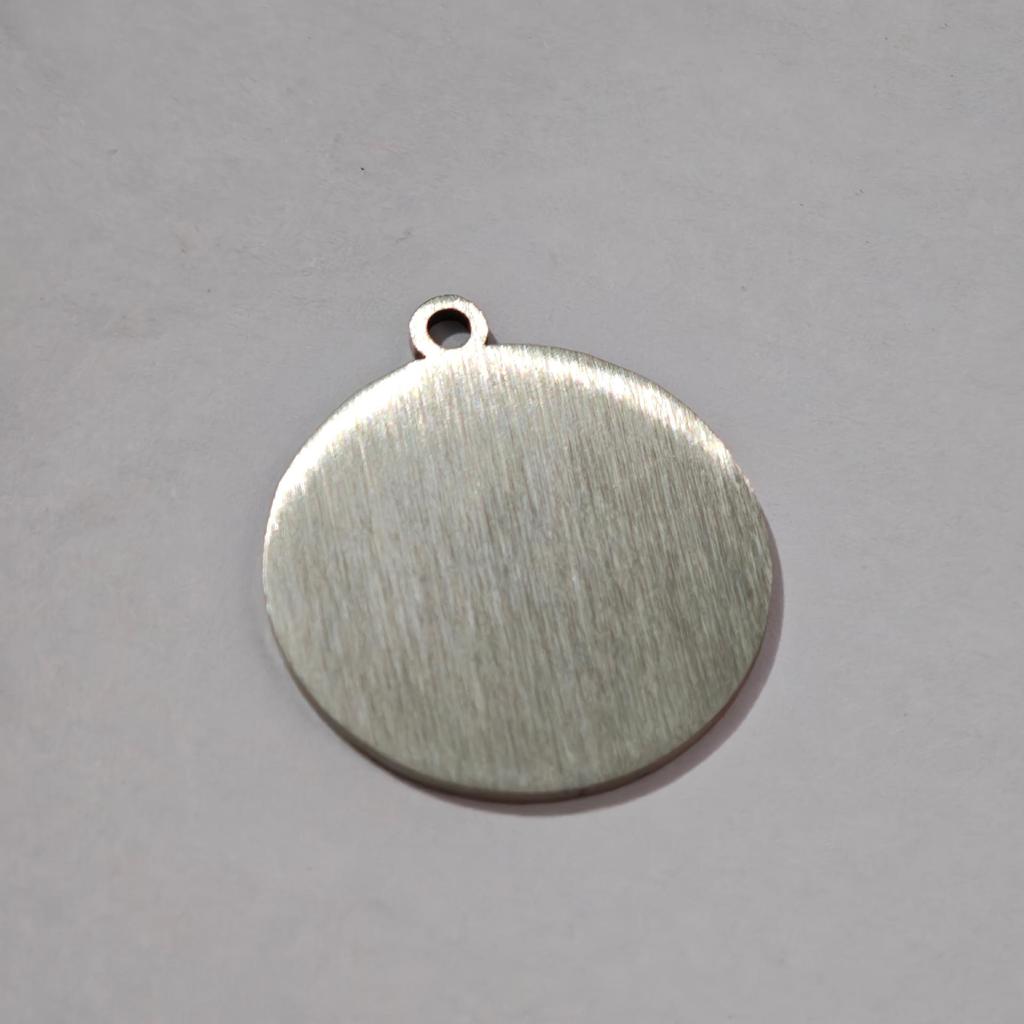 Engravable Stainless Steel Round Mirror Pendant for DIY Jewelry