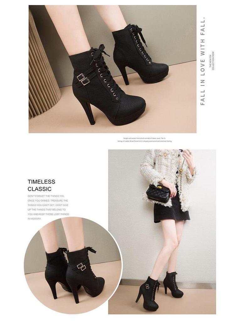2025 Autumn/Winter Women's Versatile Stiletto Ankle Boots - Slimming Retro High Heel Martin Style