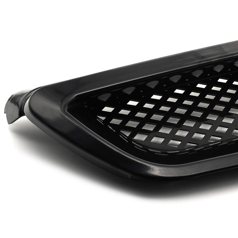 3X Car Front Hood Mesh Bumper Racing Grille For Honda For Honda Civic EK CX DX EX HX LX Type R 1999-2000 Bright Black