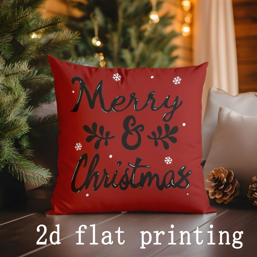 

Home Decor Merry Christmas Candy Cane Pillows Suitable For Sofa Bedroom Car Pillow Cover Cushion Rectangular Back Cushion 16x16Inch