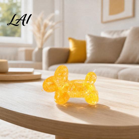 Soft Stress Ball Glitter Balloon Dog Squeeze Toy Relief Transparent Sensory Relaxation Toy Stretchy Animal Shape Fidget for Home Office Classroom