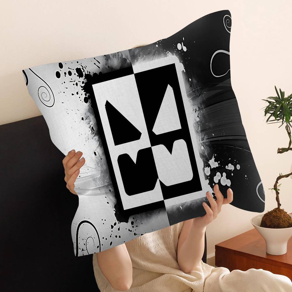 Cartoon Geometry Dash Video Game Pillow Cover Sofa Cushion Cover Home Room Decoration Children Gift