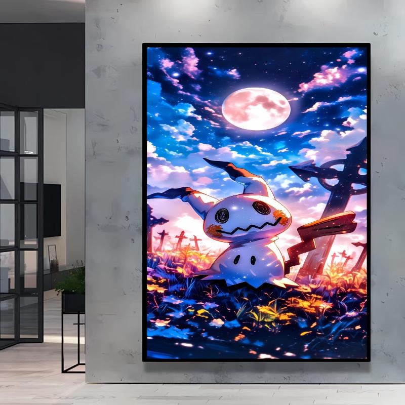 Japanese Anime Canvas Paintings  Pikachu Poster Cartoon Character Picture Bright and Clear Colors High Quality Home Decor
