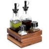 Table Seasoning Set Salt Pepper Oil Vinegar Containers In Stand