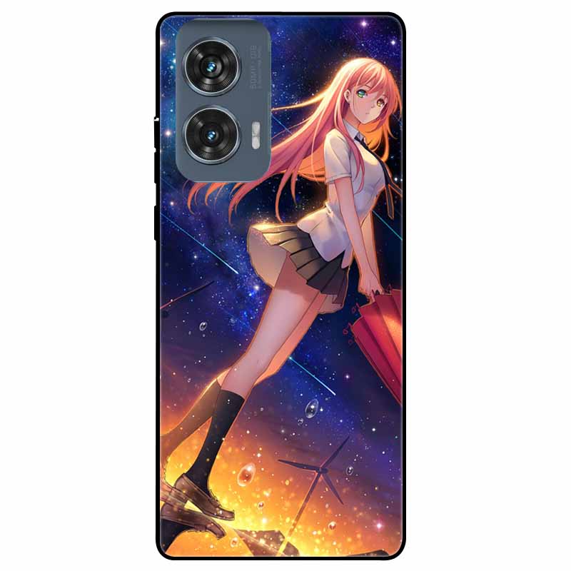 For Moto Edge 50 Fusion Case Silicone Space Animal TPU Soft Black Cover For Motorola Edge 50 Fusion Cases 50Fusion Cool TPUCover