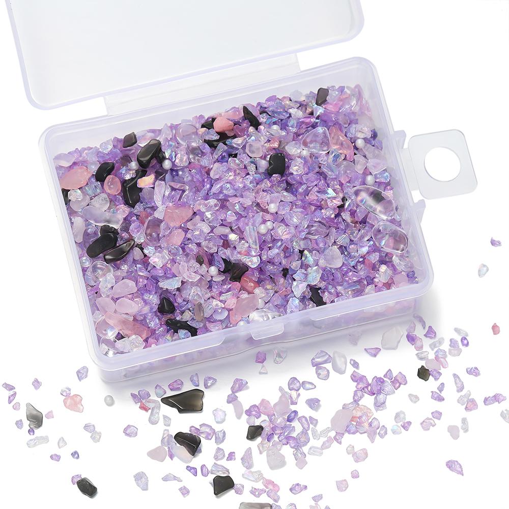 50g/Box Mixed Glass Crystal Crushed Stone Epoxy Resin Fillers Material for DIY Resin Jewelry Making Accessories Nail Art Crafts
