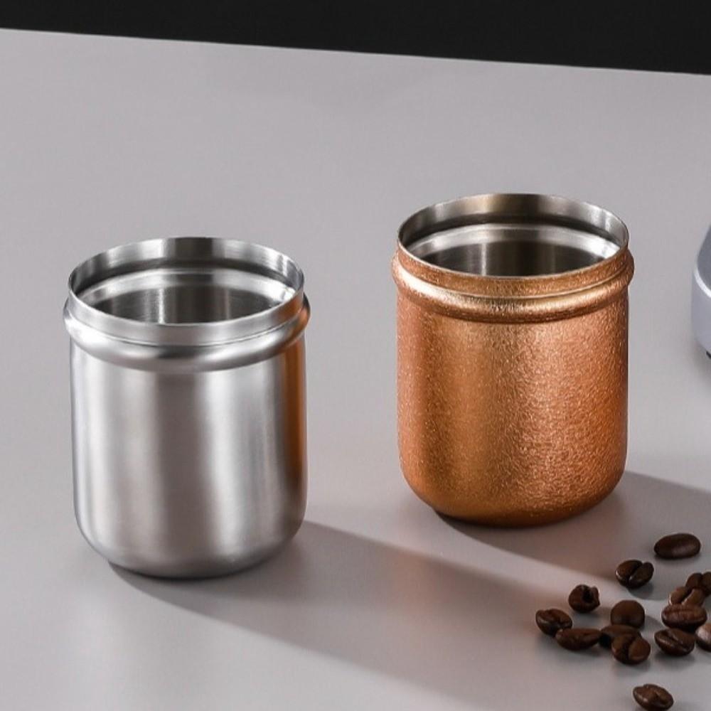 304 Stainless Steel Espresso Dosing Cup Wear Resistant Non-Stick Coffee Dosing Cup Leak-proof Food-Grade Coffee Bean Cup